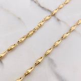 Cadena Rustica Piramide 12gr / 65cm / 4mm Rayada Oro Amarillo &