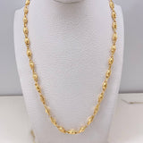Cadena Rustica Piramide 12gr / 65cm / 4mm Rayada Oro Amarillo &