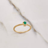 Anillo Solitario Pera 2gr / T7 / Esmeralda 0.13 Qts Oro Amarillo (Joya) &