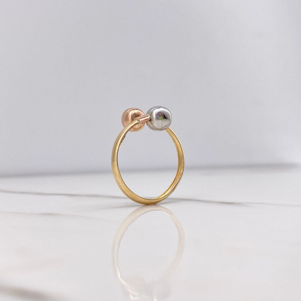 Anillo Tu Y Yo 1.4gr / T8 1/2 / 6mm Tres Oros &