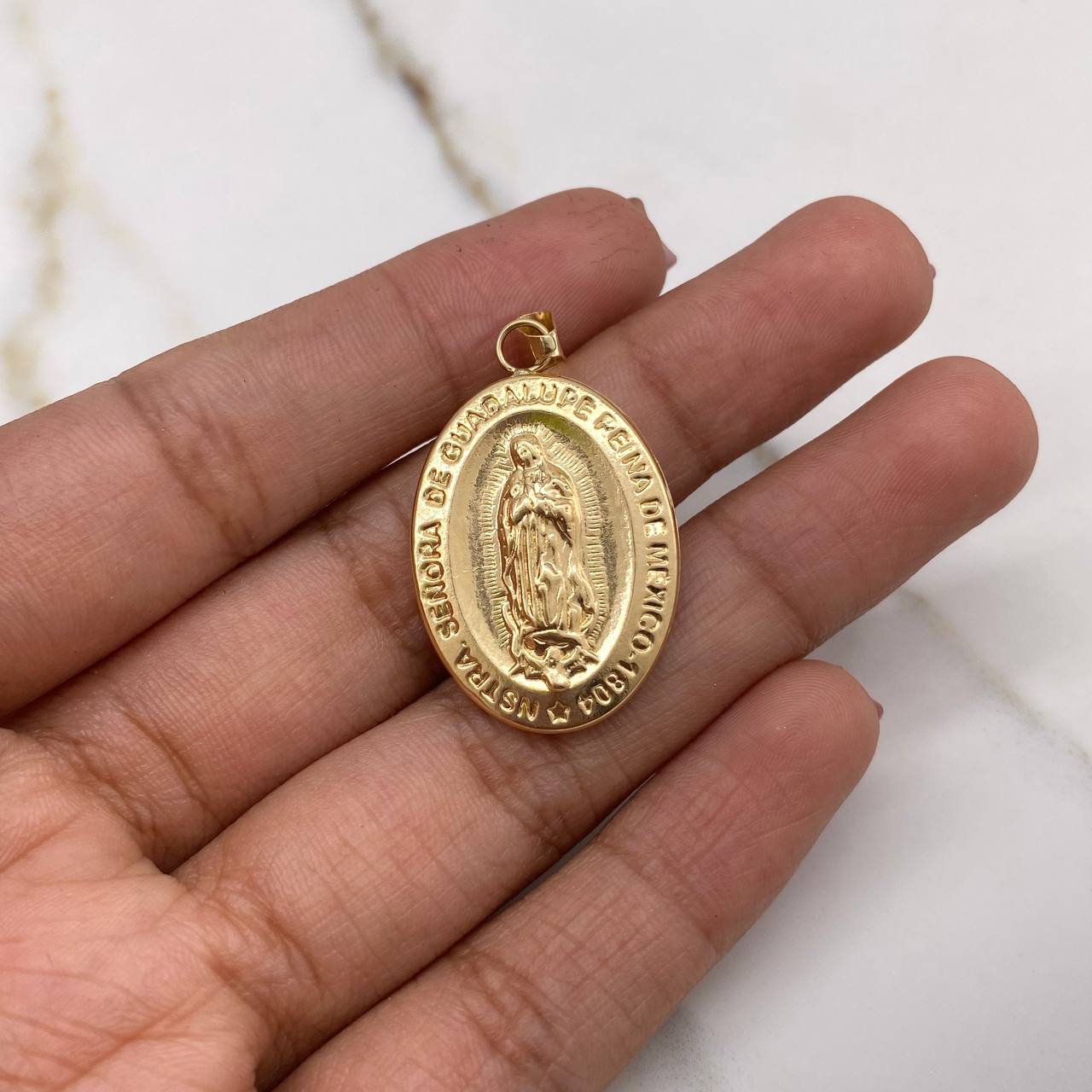Dije Virgen de Guadalupe 3.15gr / 3.6cm / Troquelado Oro Amarillo &