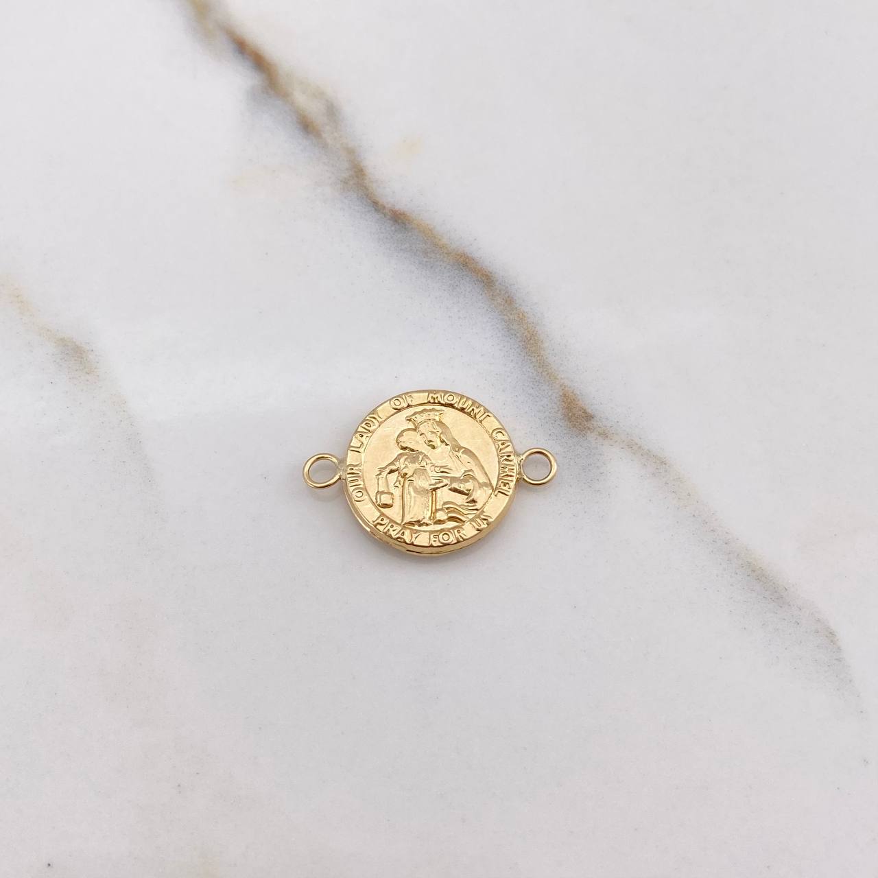 Herraje Virgen del Carmen 1.1gr / 2cm / Troquelado Oro Amarillo &