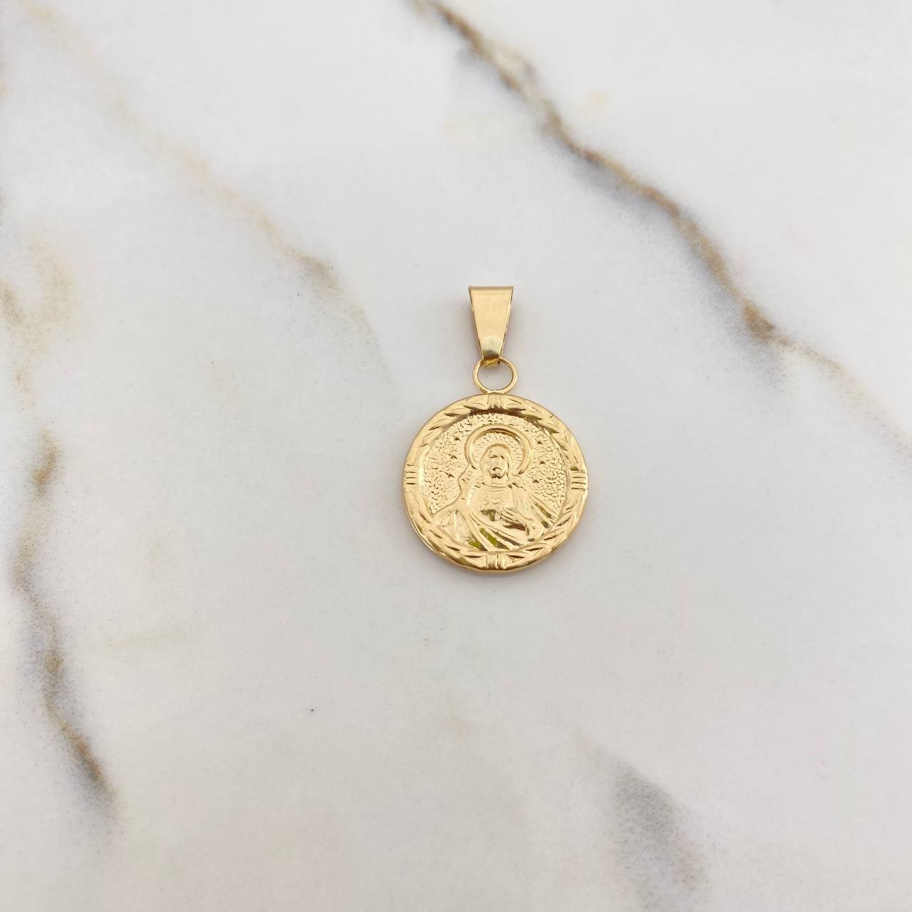 Dije Virgen del Carmen 1.5gr / 2.6cm / Troquelado Sagrado Corazón De Jesus Oro Amarillo &