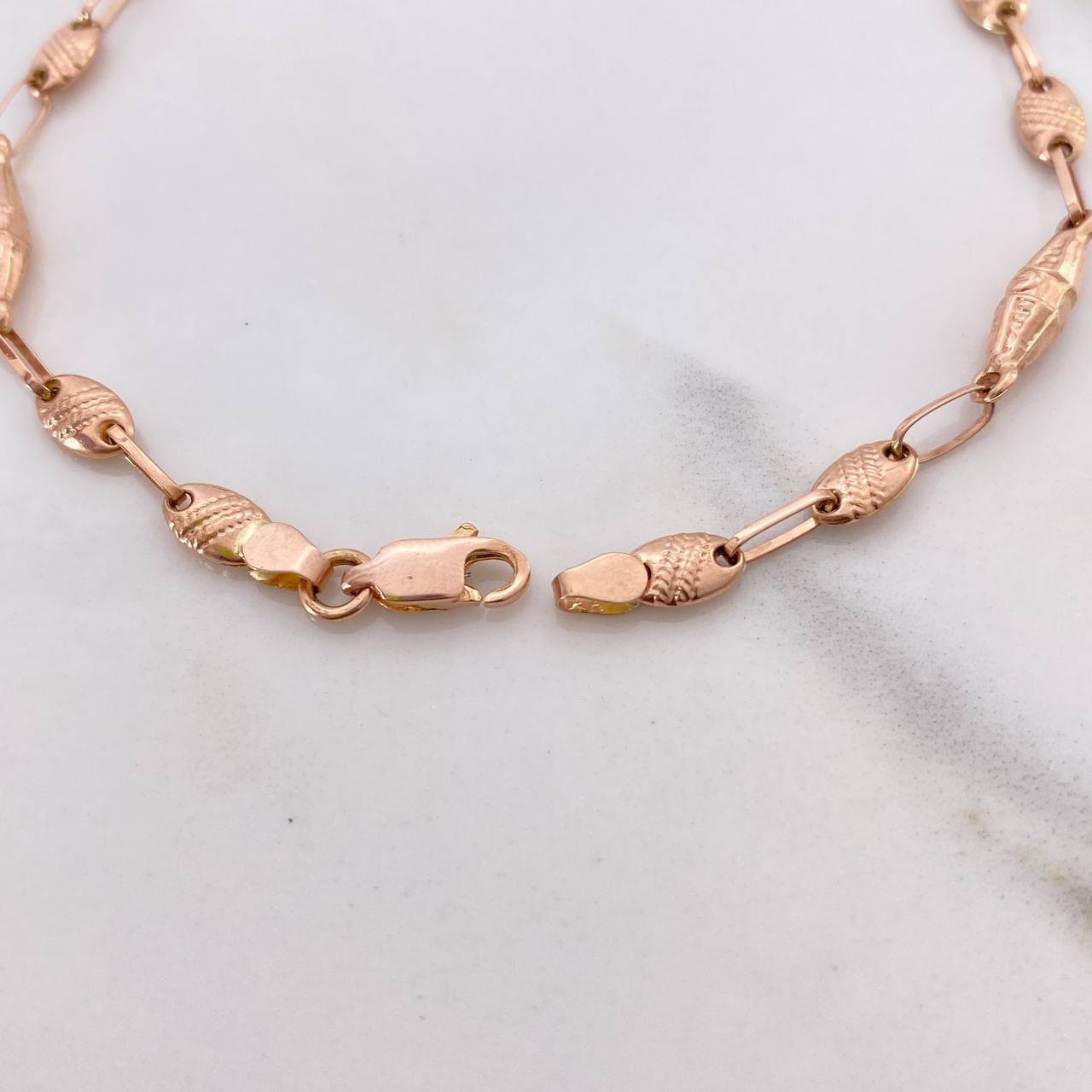 Pulso Rustica Dubai 3.6gr / 21cm / 4mm Punteado Oro Rosa &