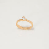 Anillo Solitario Linea Invertida 2.7gr / T5 3/4 / Circon Blanco Oro Amarillo $