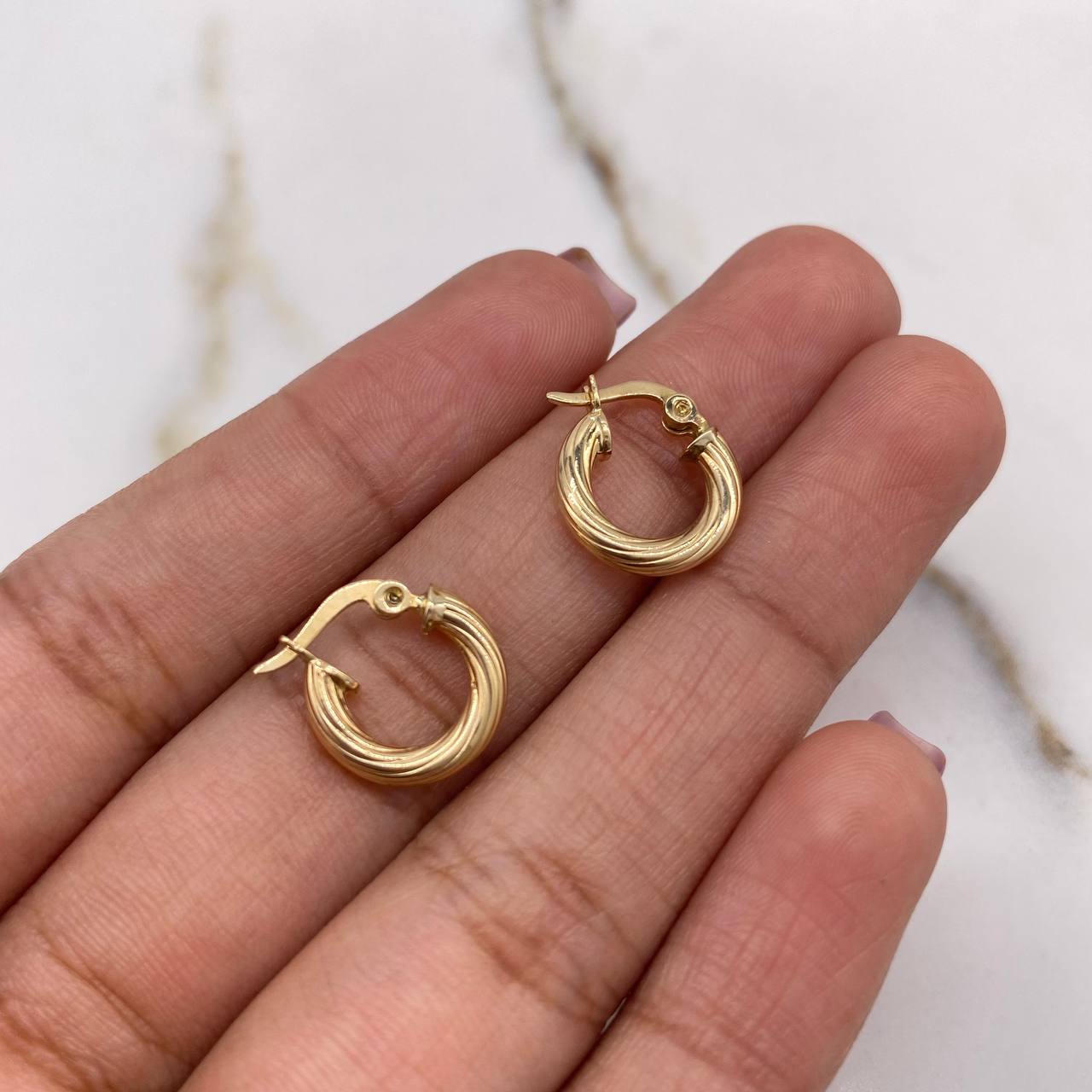 Candongas Sofi 1.1gr / 1.2cm / Espiral Oro Amarillo $