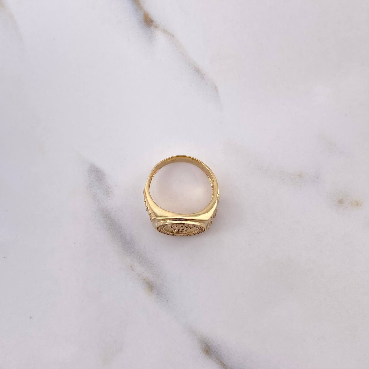 Anillo Corona RX 6.35gr / T6 3/4 / Circones Blancos Oro Amarillo &