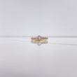 Anillo Solitario Puente 2.45gr / T7 / Circones Blancos Dos Oros Amarillo Blanco &