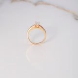 Anillo Solitario Churumbela 3.45gr / T7 1/4 / Circones Blancos Oro Amarillo &