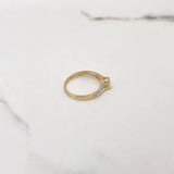 Anillo Linea Invertida 1.9gr / T6 3/4 / Solitario Circones Blancos Dos Oros Amarillo Blanco &