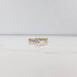 Anillo Linea Invertida 1.9gr / T6 3/4 / Solitario Circones Blancos Dos Oros Amarillo Blanco &