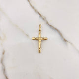 Dije Cruz Cristo 1.1gr / 3.5cm / Puntas Planas Oro Amarillo &