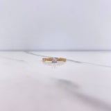 Anillo Solitario Churumbela 1.25gr / T6 1/2 / Circones Blancos Oro Amarillo &