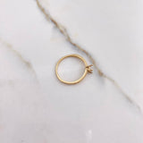 Anillo Solitario Churumbela 1.25gr / T6 1/2 / Circones Blancos Oro Amarillo &