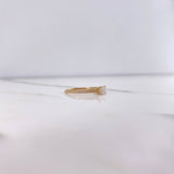 Anillo Solitario Churumbela 1.25gr / T6 1/2 / Circones Blancos Oro Amarillo &