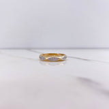 Anillo Argolla Rombos 2.9gr / T7 / Circones Blancos Oro Amarillo &