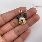 Dije Raton 3.75gr / 2.3cm / Circones Blancos Negros Dos Oros Amarillo Blanco (Oferta) &