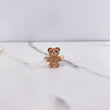 Anillo Oso 3.55gr / T5 1/2 / Circones Blancos Negros Oro Rosa &