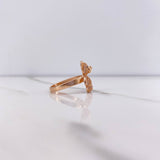 Anillo Oso 3.55gr / T5 1/2 / Circones Blancos Negros Oro Rosa &
