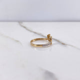Anillo Pies 1.65gr / T6 3/4 / Circones Blancos Dos Oros Amarillo Blanco &