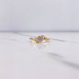 Anillo Linea Invertida Doble 1.8gr / T5 / Circon Blanco Oro Amarillo &