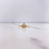 Anillo Corona Real 1.55gr / T6 3/4 / Circones Blancos Oro Amarillo &