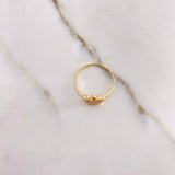 Anillo Corona Real 1.55gr / T6 3/4 / Circones Blancos Oro Amarillo &