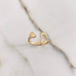 Anillo Abrazo Corazon 2.1gr / T6 1/2 / Circones Blancos Dos Oros Amarillo Blanco &