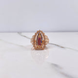 Anillo Virgen Guadalupe 6.95gr / T5 3/4 / Circones Blancos Azules Fucsias Oro Rosa $