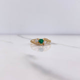 Anillo Corazon Trio 2.2gr / T6 1/2 / Circones Blancos Verde Oro Amarillo &