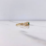 Anillo Corazon Trio 2.2gr / T6 1/2 / Circones Blancos Verde Oro Amarillo &