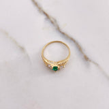 Anillo Corazon Trio 2.2gr / T6 1/2 / Circones Blancos Verde Oro Amarillo &