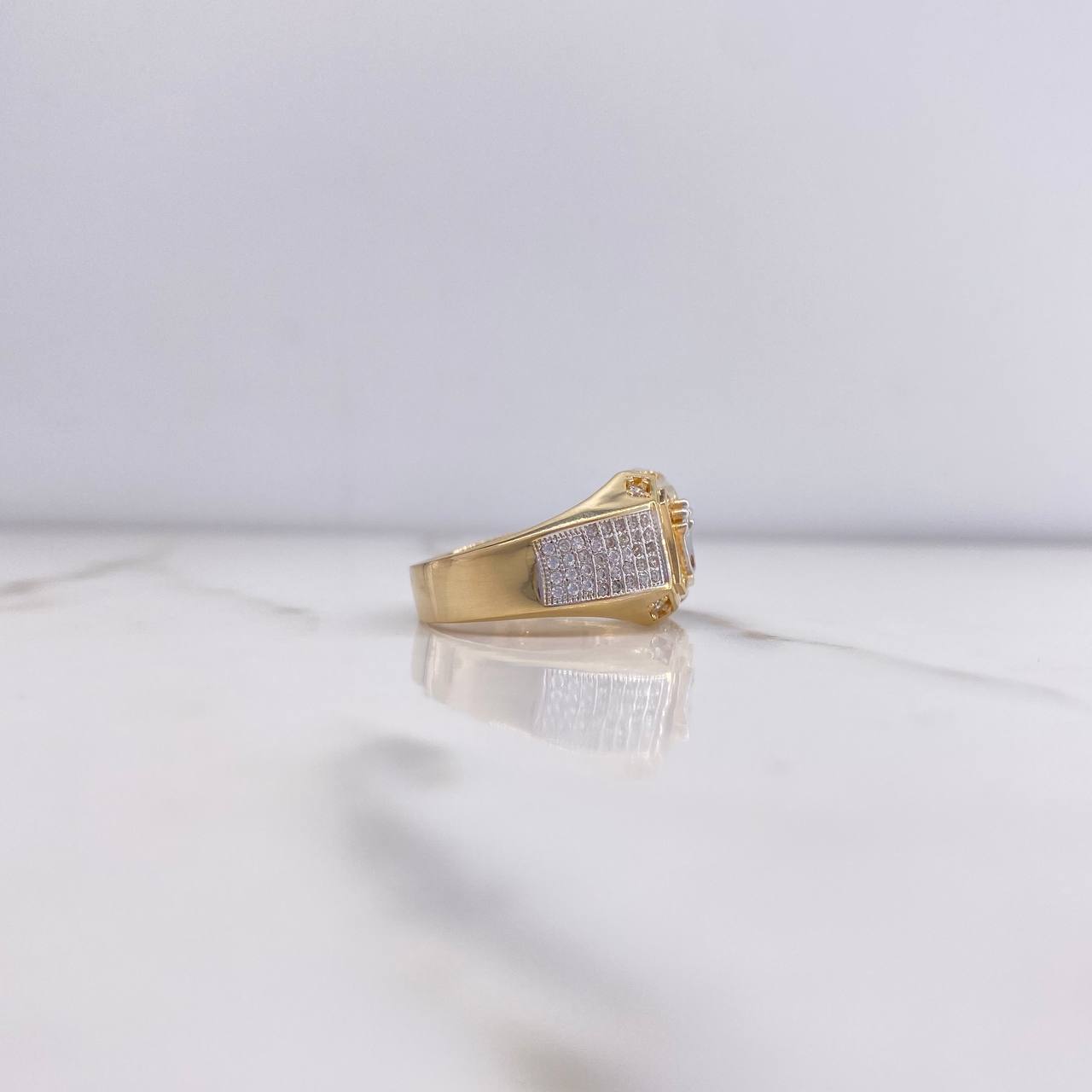 Anillo Corona RX 8.3gr / T10 1/4 / Circones Blancos Dos Oros Amarillo Blanco &