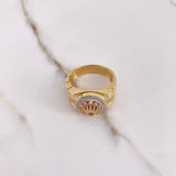 Anillo Correa Corona RX 11.4gr / T10 3/4 / Circones Blancos Tres Oros &