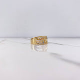 Anillo Tres Elefantes 4.95gr / T7 / Circones Blancos Celeste Morado Rosado Tres Oros &