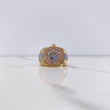 Anillo Correa Corona RX 10.6gr / T10 / Circones Blancos Tres Oros $