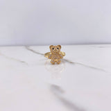 Anillo Oso 3.9gr / T7 / Circones Blancos Negros Oro Amarillo &