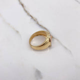 Anillo Herradura Caballo 7.9gr / T8 3/4 / Circones Blancos Tres Oros &