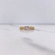 Anillo Solitario Puente 3.05gr / T6 1/4 / Circones Blancos Oro Amarillo &