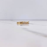 Anillo Solitario Puente 3.05gr / T6 1/4 / Circones Blancos Oro Amarillo &