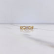 Anillo Solitario Corazon 1.9gr / T7 1/2 / Trenzado Circones Blancos Oro Amarillo &