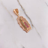 Dije Virgen Guadalupe 7.35gr / 4.6cm / Circones Blancos Verdes Fucsias Oro Rosa &