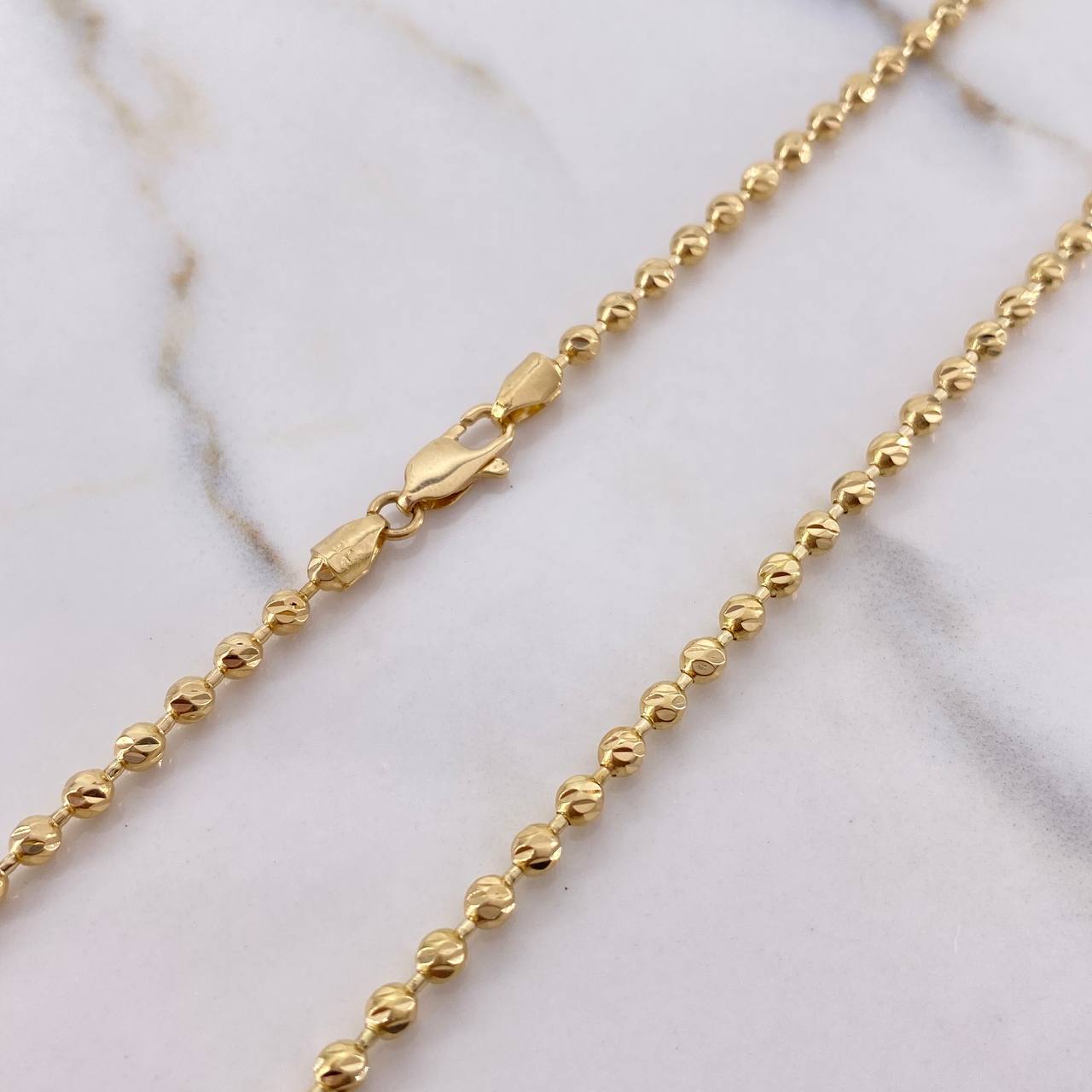 Cadena Militar 17.65gr / 55cm / 3mm Diamantada Oro Amarillo &