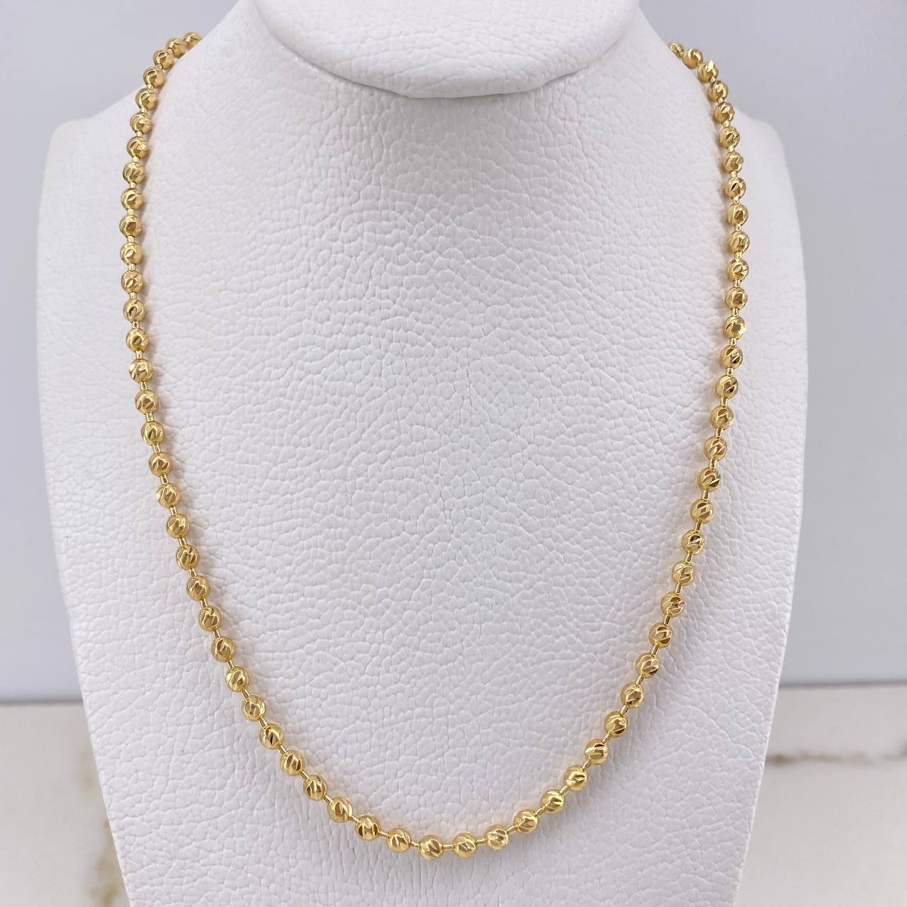 Cadena Militar 17.65gr / 55cm / 3mm Diamantada Oro Amarillo &