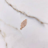 Herraje Mano Hamsa 1gr / 2cm / Circones Blancos Oro Rosa $
