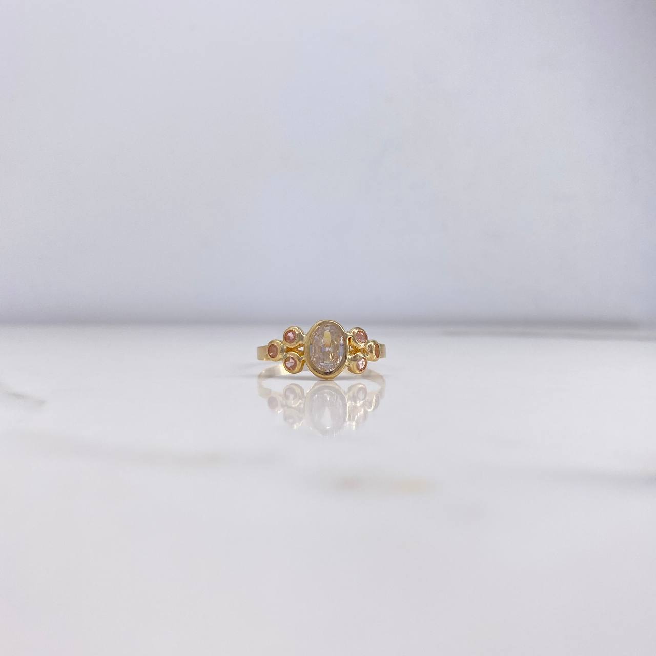 Anillo Circulos 1.45gr / T10 / Circones Rosados Blanco Oro Amarillo $