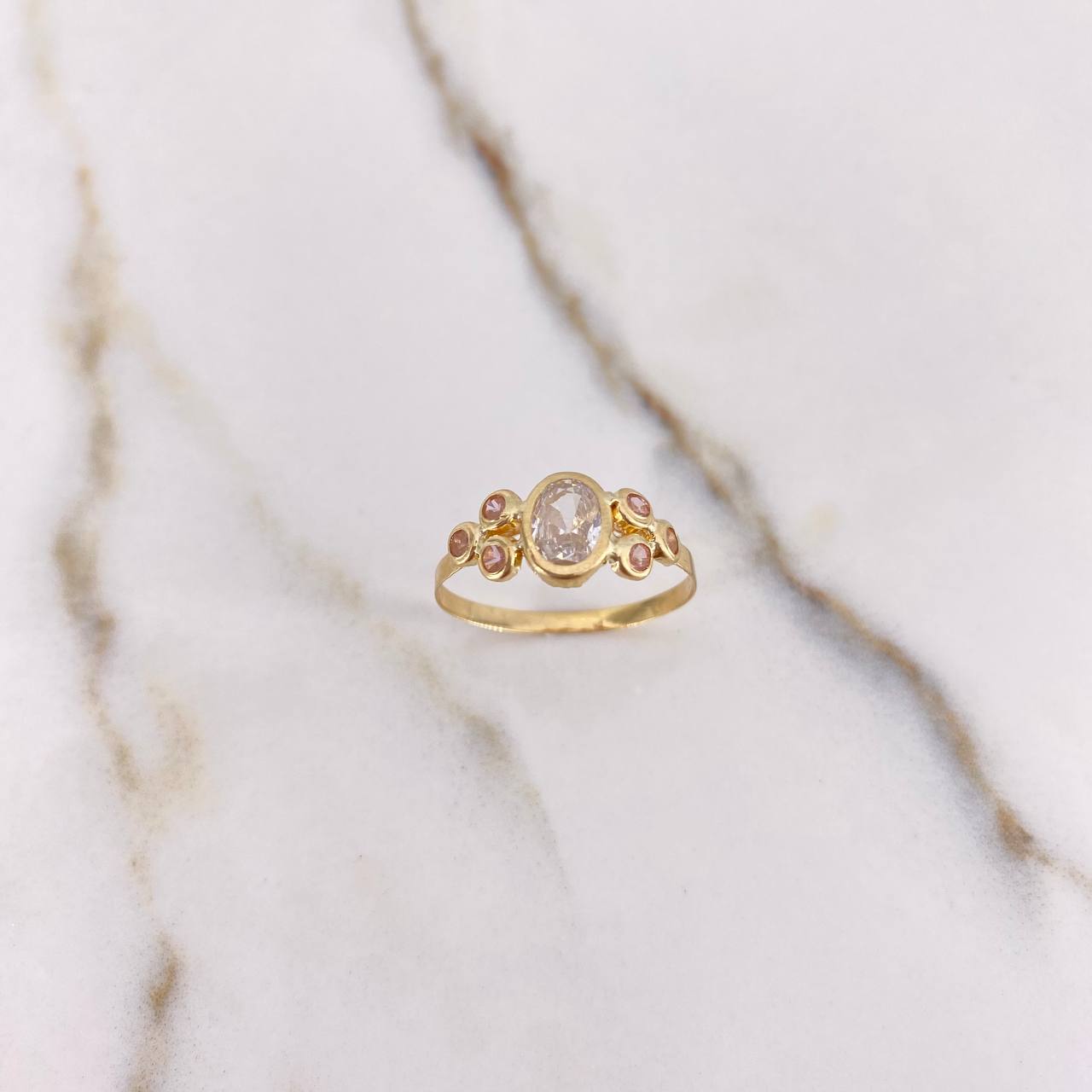 Anillo Circulos 1.45gr / T10 / Circones Rosados Blanco Oro Amarillo $