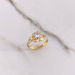 Anillo Solitario Flor 1.3gr / T6 / Circones Blancos Oro Amarillo $