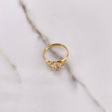 Anillo Solitario Flor 1.6gr / T6 1/4 / Circones Lilas Blanco Oro Amarillo $