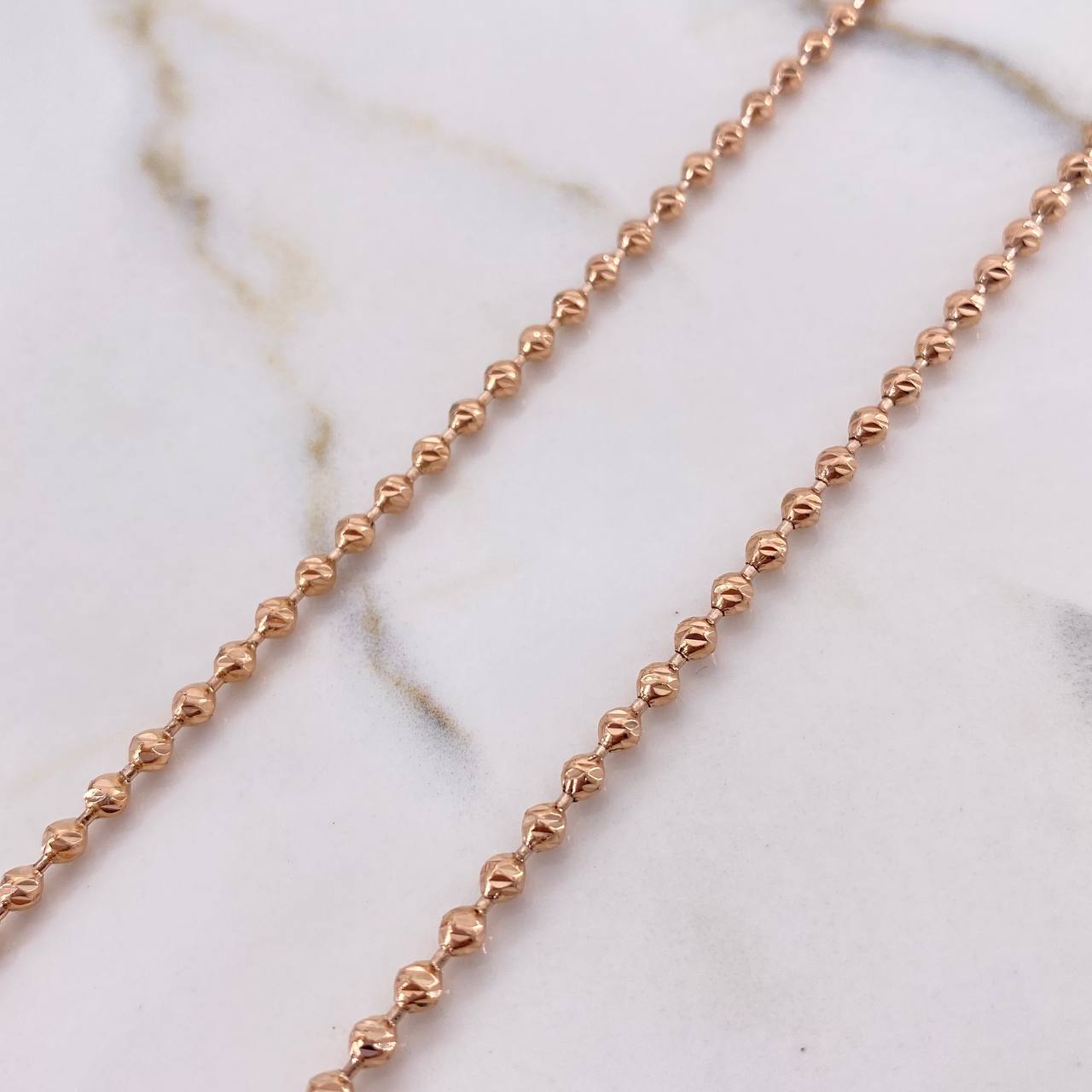 Cadena Militar 21.85gr / 70cm / 3mm Diamantada Oro Rosa $